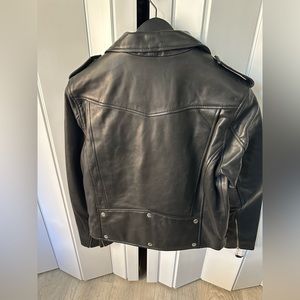 7 for all mankind leather motorcycle jacket